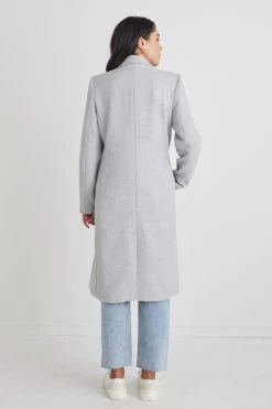 Wall St Grey Longline Coat -Fashion Clothing Store 62E424E5 4754 483C BC2E DDF4C466D828 1 201 a