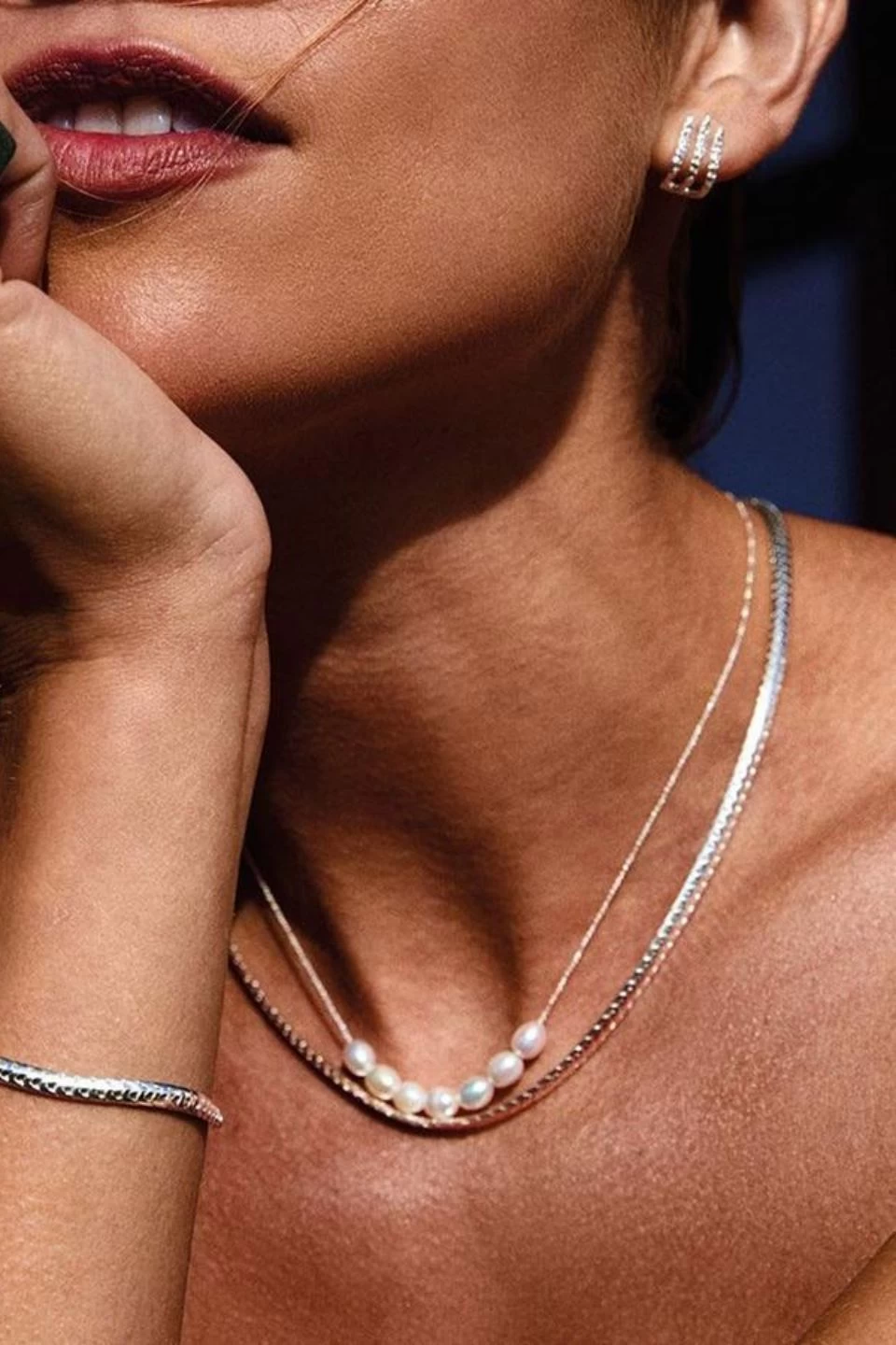 Pilgrim Talia Flat Snake Chain Silver Necklace EOL 4 Pilgrim Talia Flat Snake Chain Silver Necklace EOL - Image 2