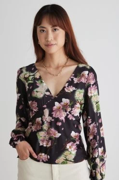 Bailey Black Floral Satin Bias Balloon Sleeve Top 10 Bailey Black Floral Satin Bias Balloon Sleeve Top -Fashion Clothing Store 64C17990 F4DD 4881 B44C 477FE27AA374 1 105 c 1
