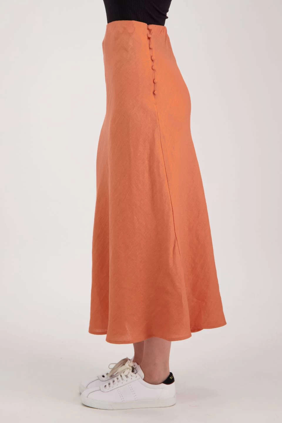 Utopia Rust Linen Bias Cut Midi Skirt 7 Utopia Rust Linen Bias Cut Midi Skirt - Image 5
