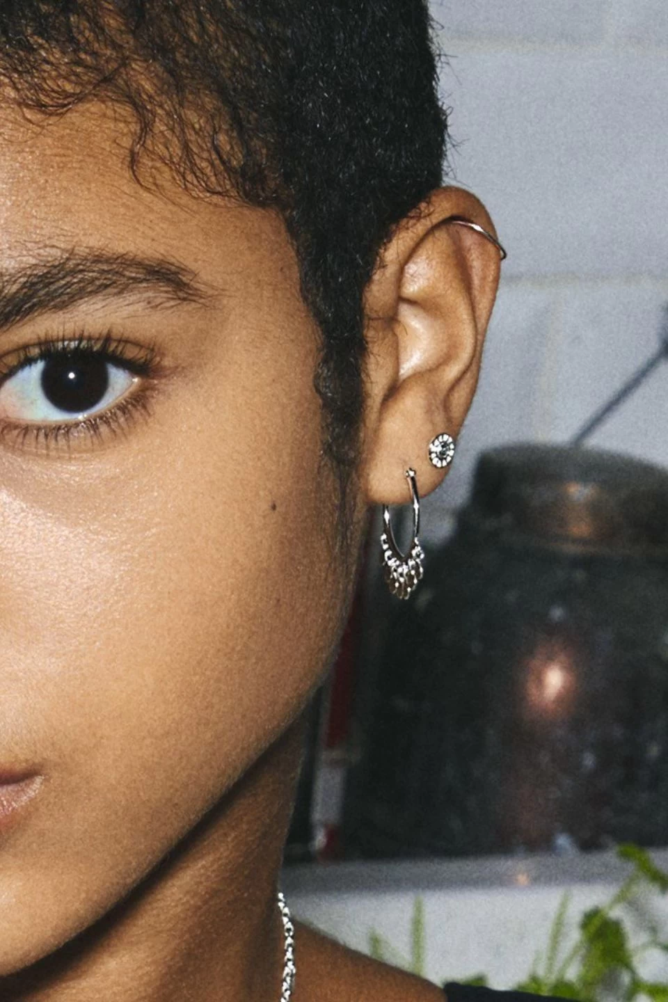 Pilgrim Panna Silver Charm Hoop Earrings 4 Pilgrim Panna Silver Charm Hoop Earrings - Image 2