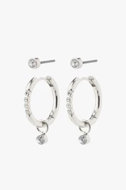Pilgrim Elna Crystal Hoop Silver Set 2 Recycled Earrings 5 Pilgrim Elna Crystal Hoop Silver Set 2 Recycled Earrings -Fashion Clothing Store 658507B6 1058 4D35 ACF8 439CF6DE59D9 1 105 c