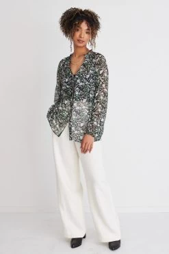 Deft Black Garden Shirred LS Button Blouse 9 Deft Black Garden Shirred LS Button Blouse -Fashion Clothing Store 684F9E7B 4CEE 4608 B444 D68F34D181C3 1 105 c