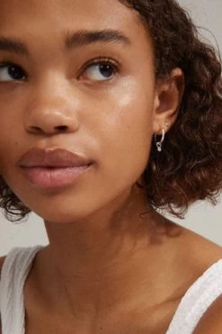 Pilgrim Elna Crystal Hoop Silver Set 2 Recycled Earrings