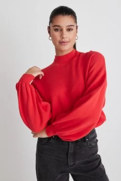 Motivation Scarlet Cotton Fine Knit Boxy Jumper