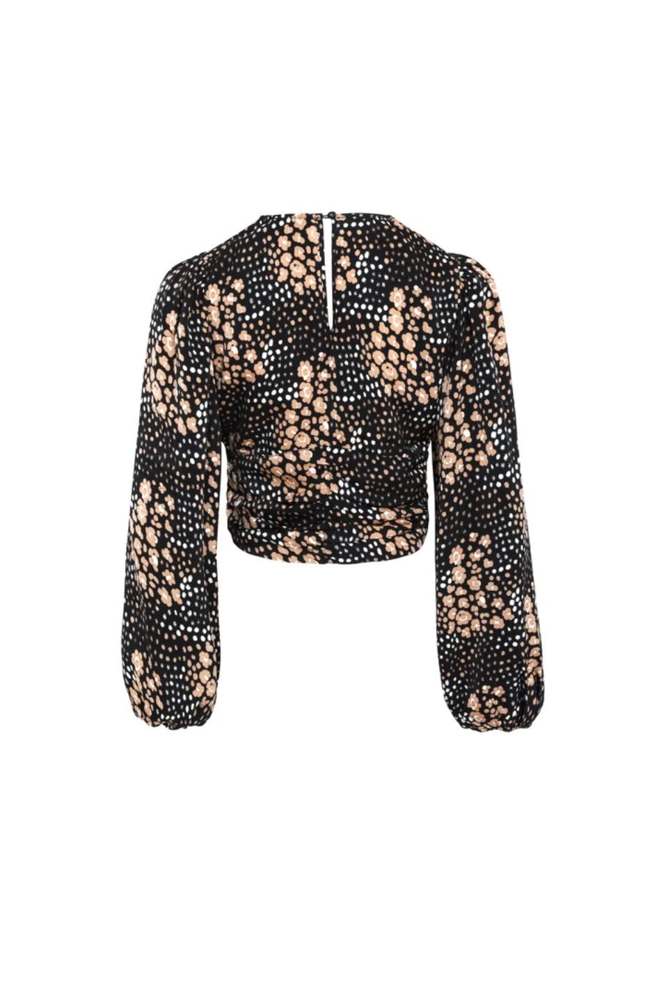 Reign Gold Spot LS Balloon Sleeve Plunge Button Front Crop Top 7 Reign Gold Spot LS Balloon Sleeve Plunge Button Front Crop Top - Image 5