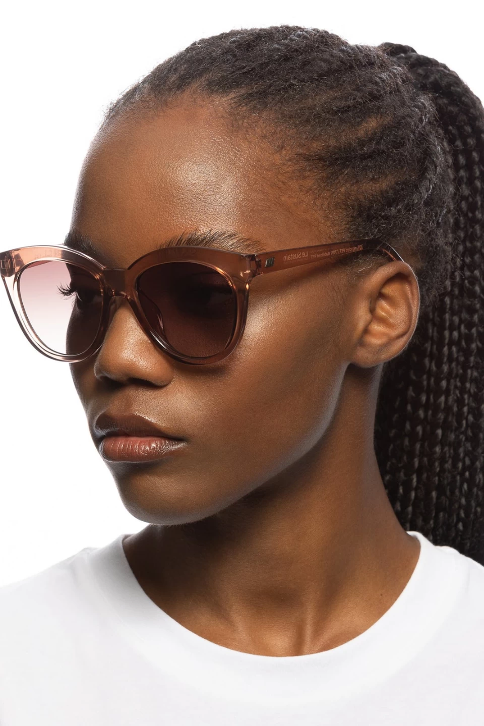 Le Specs Resumption Blush Large Brown Gradient Lens Sunglasses 4 Le Specs Resumption Blush Large Brown Gradient Lens Sunglasses - Image 2