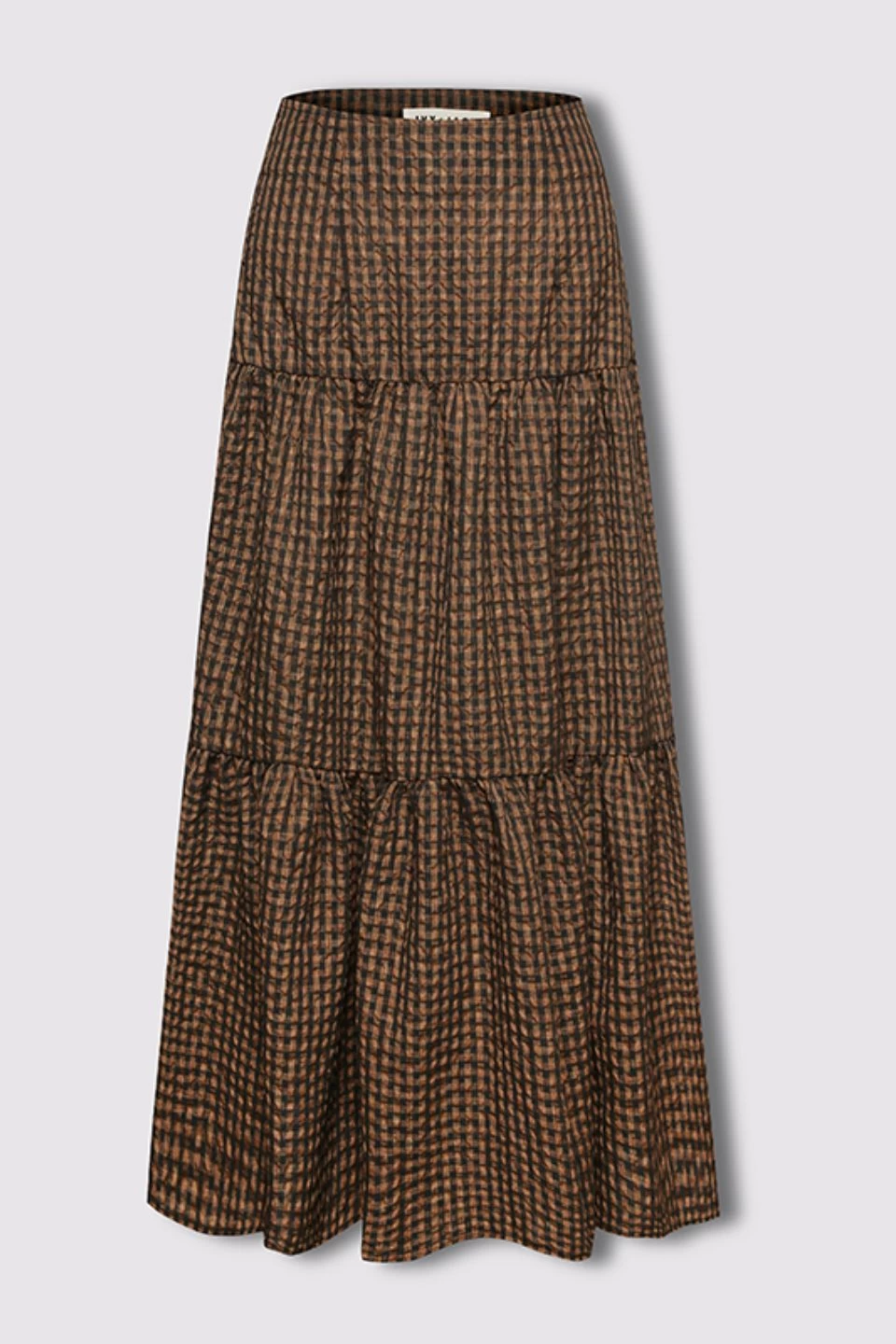 Stella Toffee Gingham Tiered Midi Skirt 6 Stella Toffee Gingham Tiered Midi Skirt - Image 4