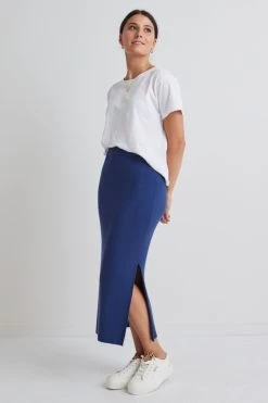 Possibility Indigo Blue Rib Knit Skirt -Fashion Clothing Store 7099EE15 D62A 41DA 962B C17A1640C5F2 1 105 c