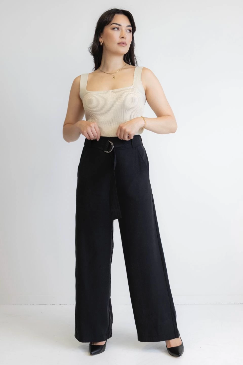 New City Black Belted Wide Leg Pant 4 New City Black Belted Wide Leg Pant - Image 2