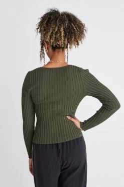 Desire Forest Ls V Neck Rib Knit Top -Fashion Clothing Store 73A62C7A 9298 469B 91A5 36F2CEBCA0F6 1 105 c