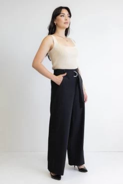 New City Black Belted Wide Leg Pant 8 New City Black Belted Wide Leg Pant -Fashion Clothing Store 75C54AF5 2468 4150 BEAE 50BDD4761718 1 201 a