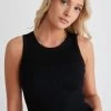 Uptown Black Rib Knit Cut Away Crop Tank -Fashion Clothing Store 7649E1C5 409A 4A43 A00D 177B899A433C 1 105 c
