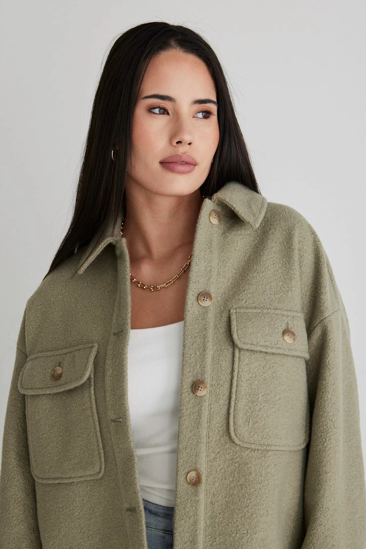 Pinot Sage Mini Boucle Oversized Shacket 5 Pinot Sage Mini Boucle Oversized Shacket - Image 3