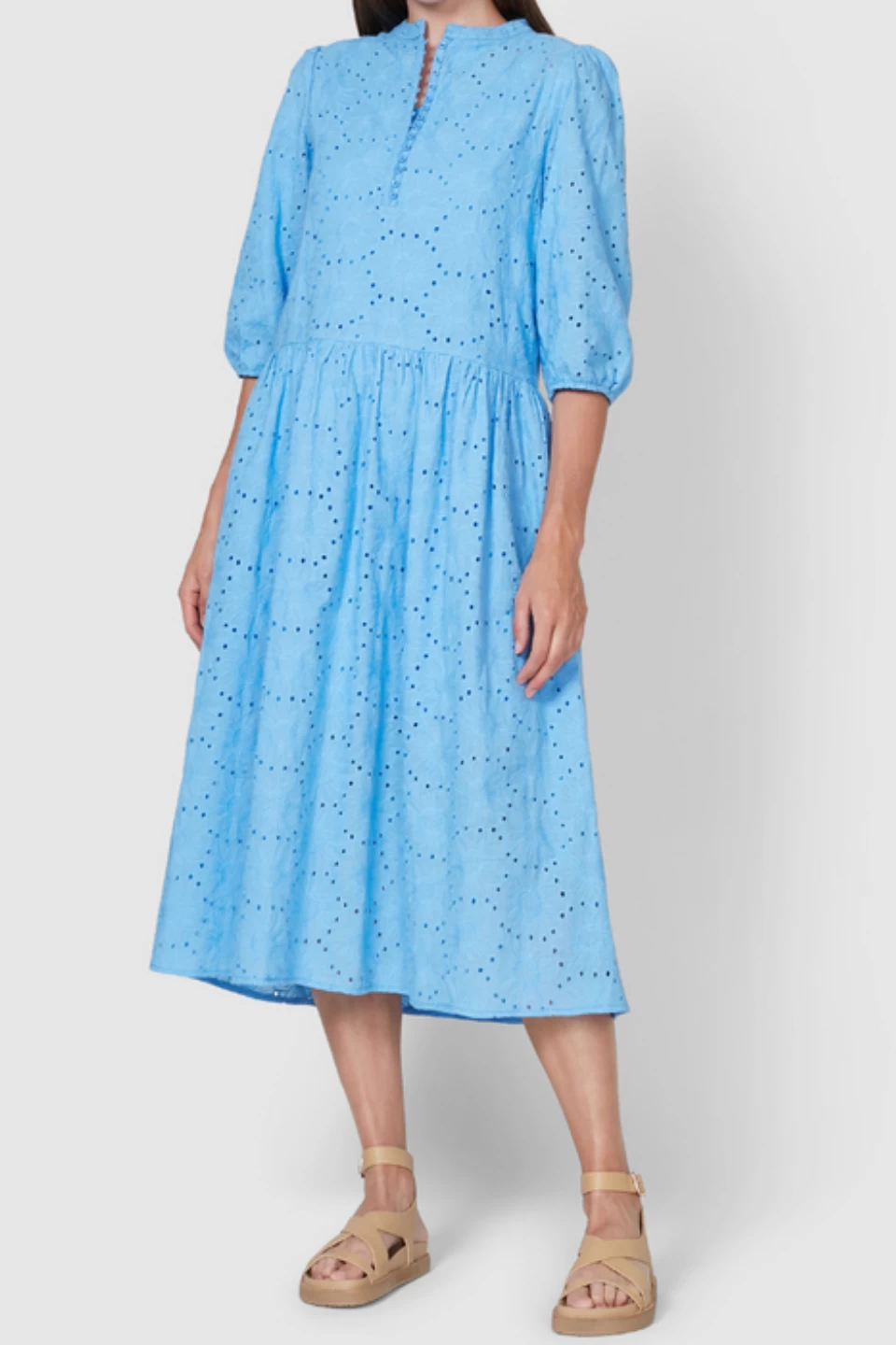 Paris Cornflower Blue Lace Midi Dress 4 Paris Cornflower Blue Lace Midi Dress - Image 2