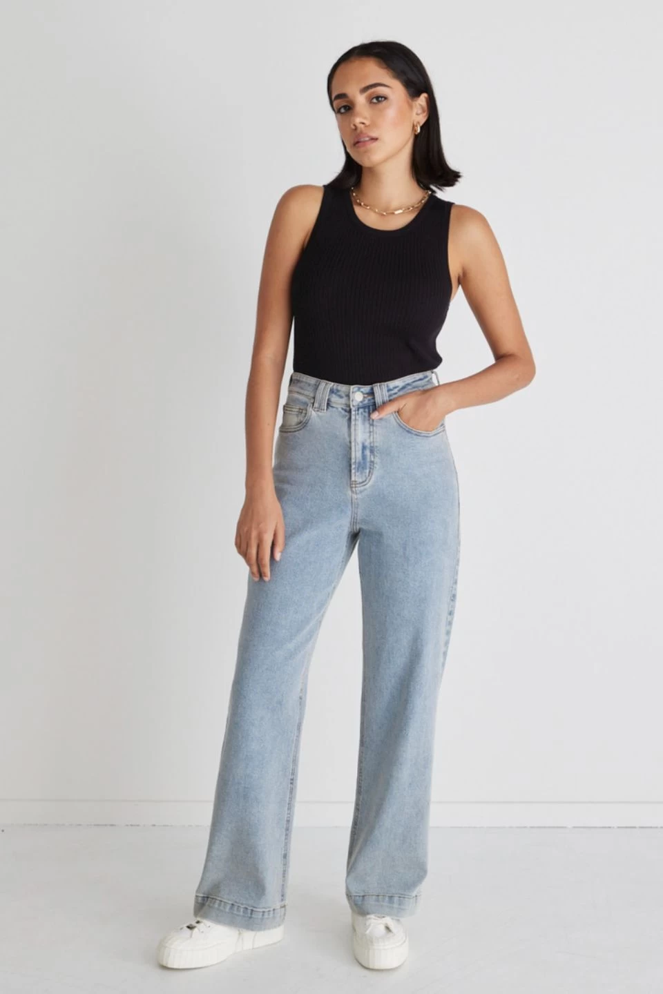 Milly Vintage Blue High Waist Wide Leg Jean 3 Milly Vintage Blue High Waist Wide Leg Jean