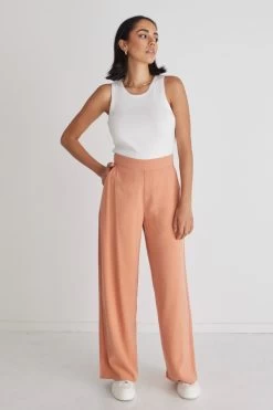 Effortless Peach Viscose Deep Band Wide Leg Pant 7 Effortless Peach Viscose Deep Band Wide Leg Pant -Fashion Clothing Store 82F1FBCF 8ECB 4FBF B799 87CDDE11F1EB 1 105 c