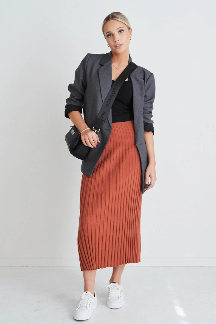 Lime Light Terracotta Rib Knit Skirt 3 Lime Light Terracotta Rib Knit Skirt