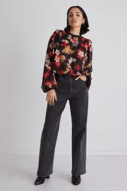Chance Black Red Floral Georgette Ls Rib Hem Top 8 Chance Black Red Floral Georgette Ls Rib Hem Top -Fashion Clothing Store 8FE6489C 0851 4FF4 AC91 934E40BB34BE 1 201 a