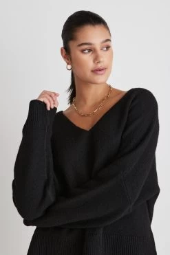 Ida Black Fluffy V-Neck Jumper 10 Ida Black Fluffy V-Neck Jumper -Fashion Clothing Store 94658958 F826 4125 AC14 250EB9602022 1 105 c