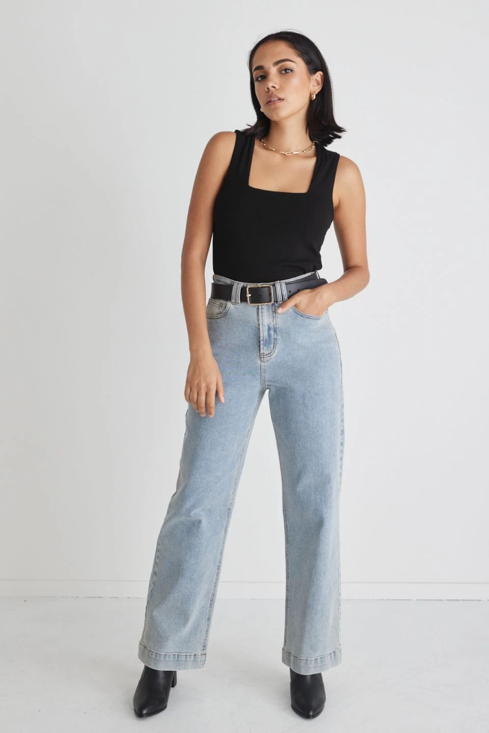 Positive Black Rib Square Neck Tank 4 Positive Black Rib Square Neck Tank - Image 2