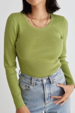 Radiant Laurel Green LS Rib Knit Top 8 Radiant Laurel Green LS Rib Knit Top -Fashion Clothing Store 9E1B29C9 DA31 4910 BE70 A448E9BD05F8 1 105 c