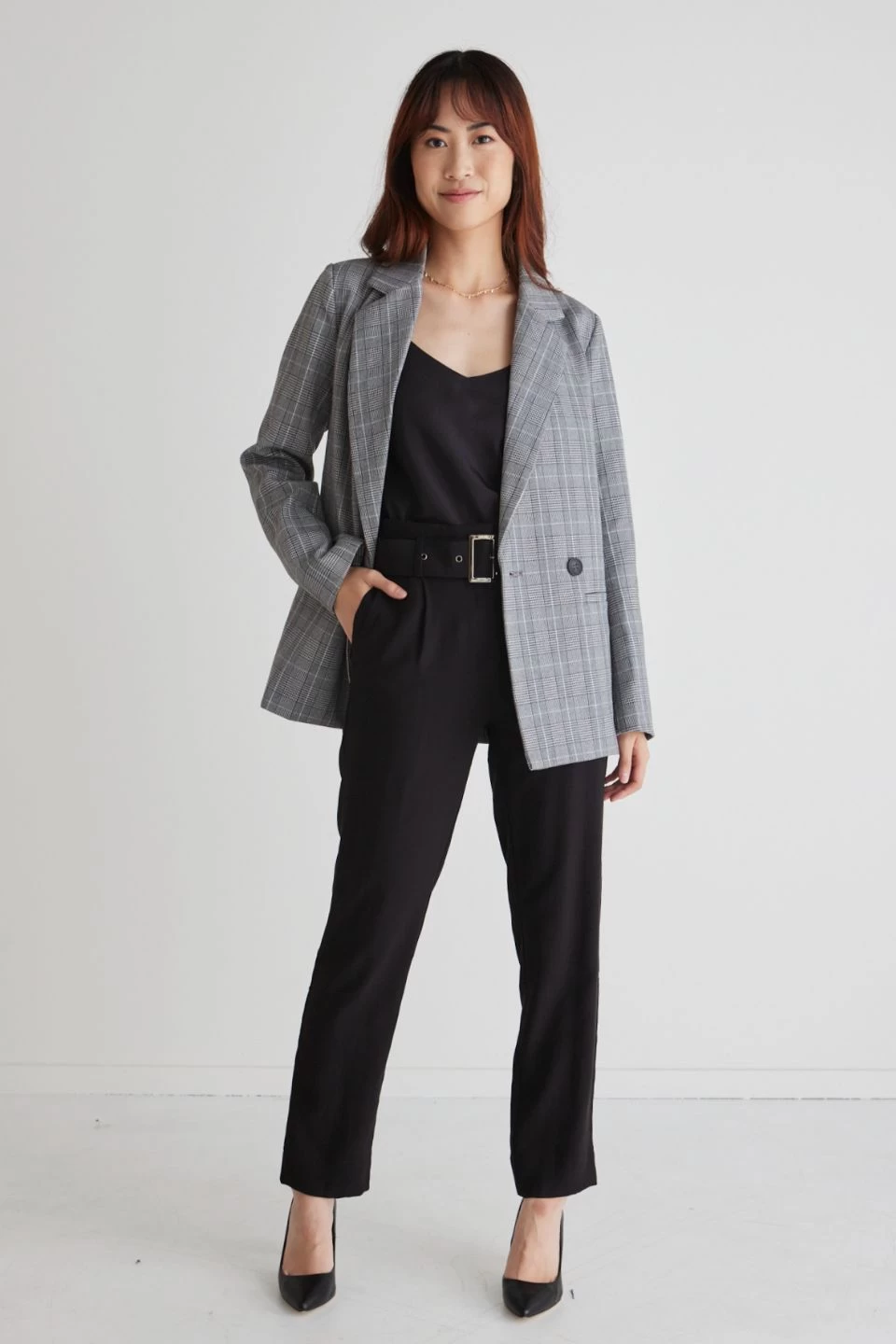 New York Black High Waist Belted Slim Pant 3 New York Black High Waist Belted Slim Pant