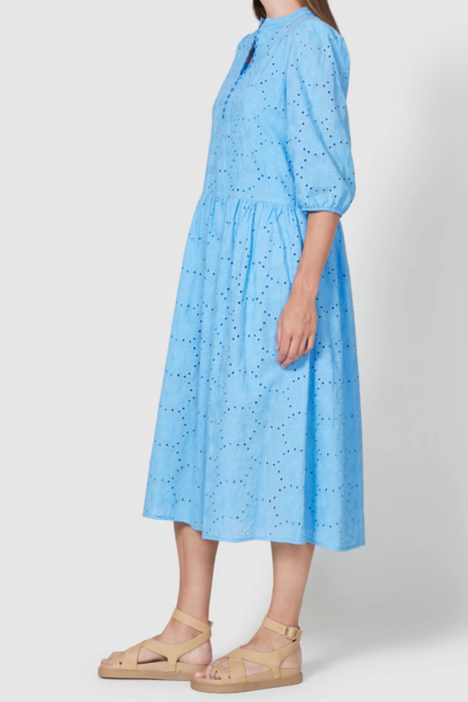 Paris Cornflower Blue Lace Midi Dress 6 Paris Cornflower Blue Lace Midi Dress - Image 4