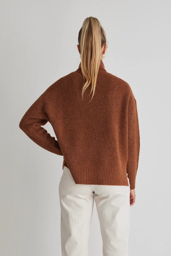 Zee Copper Roll Neck Chunky Knit Jumper 6 Zee Copper Roll Neck Chunky Knit Jumper - Image 4