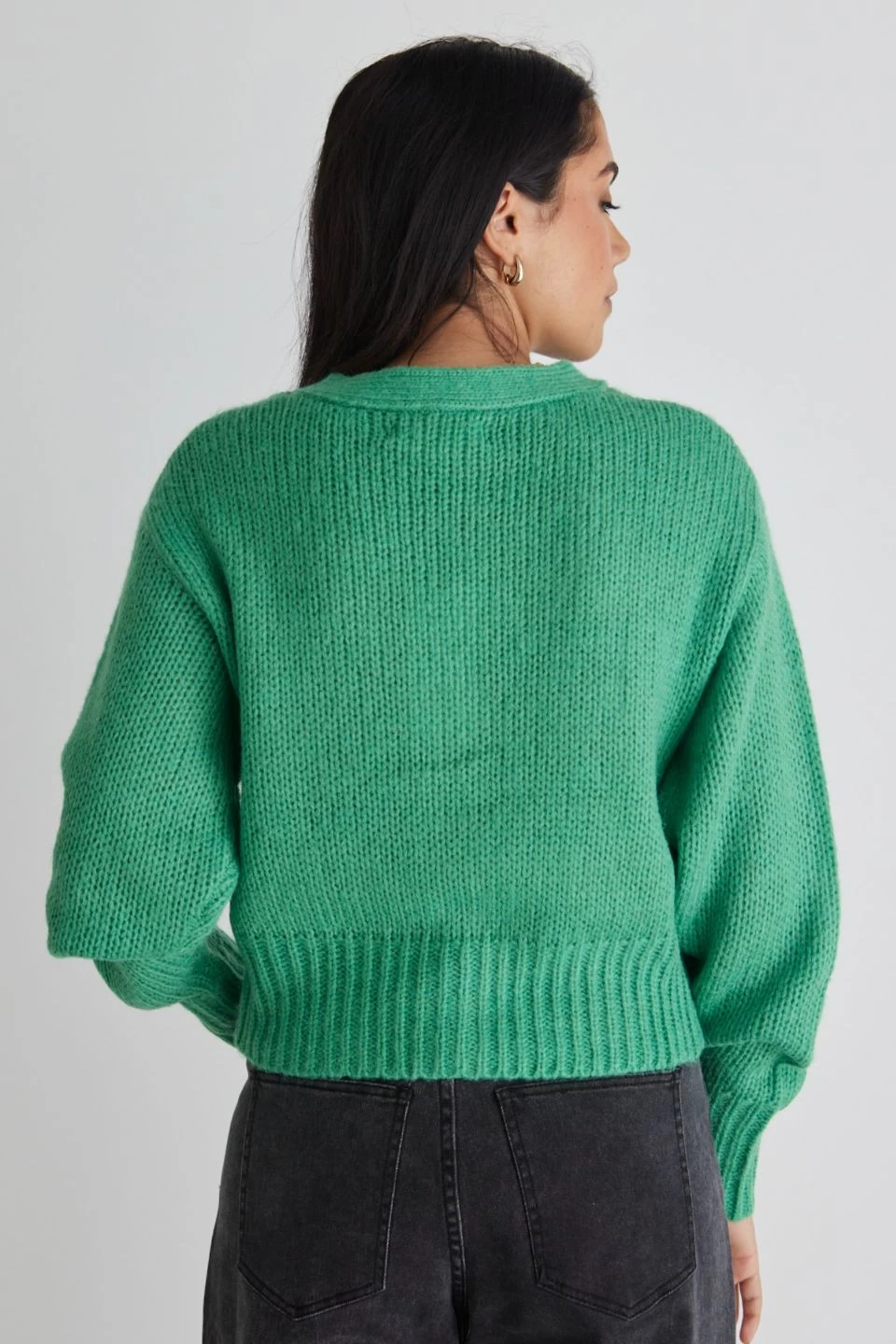 Mimi Bright Green Slouchy Knit Cardigan 6 Mimi Bright Green Slouchy Knit Cardigan - Image 4