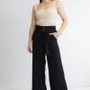 New City Black Belted Wide Leg Pant