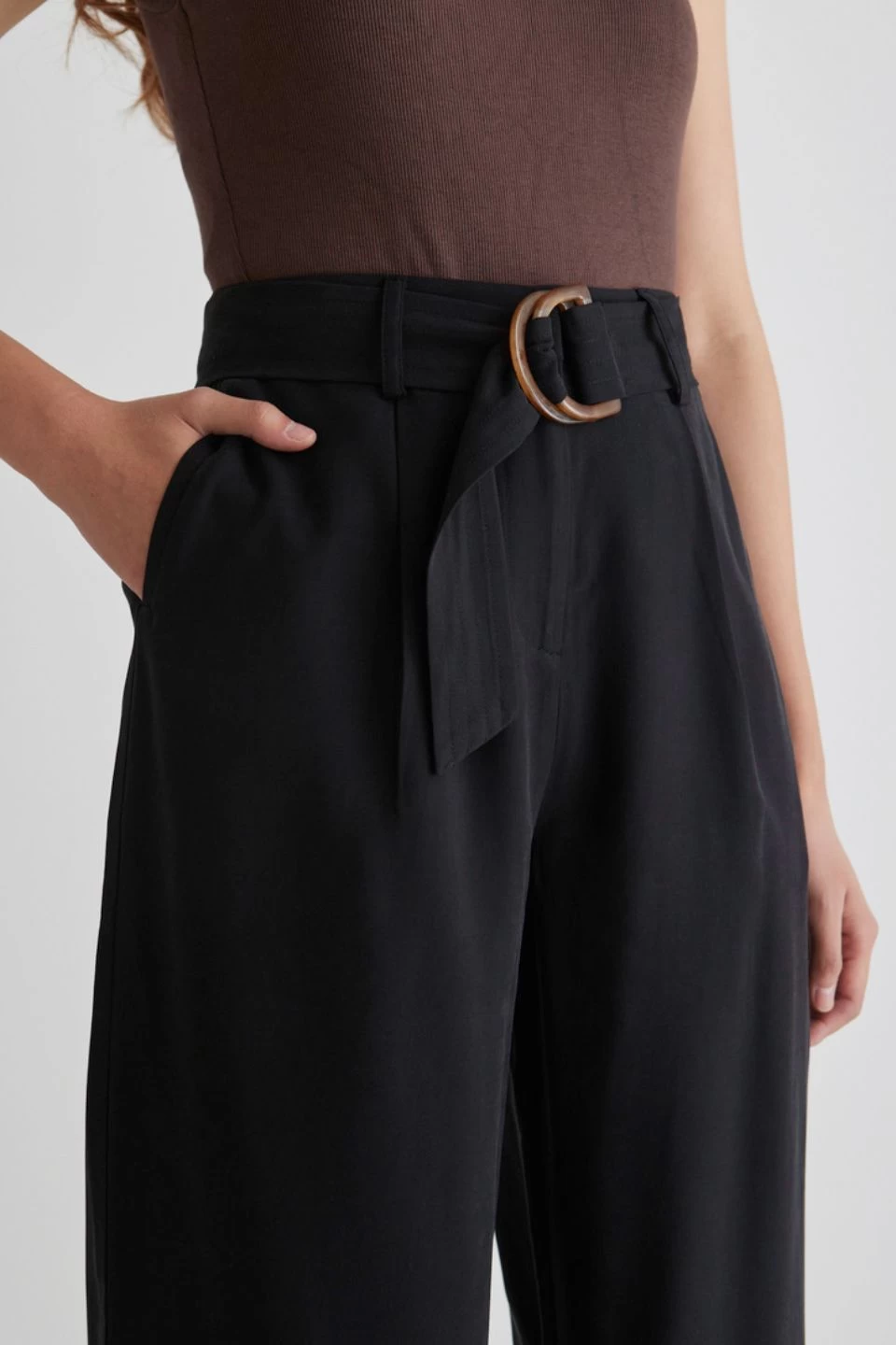 Fearless Black Pleat Front High Waist Belted Wide Leg Pant 4 Fearless Black Pleat Front High Waist Belted Wide Leg Pant - Image 2