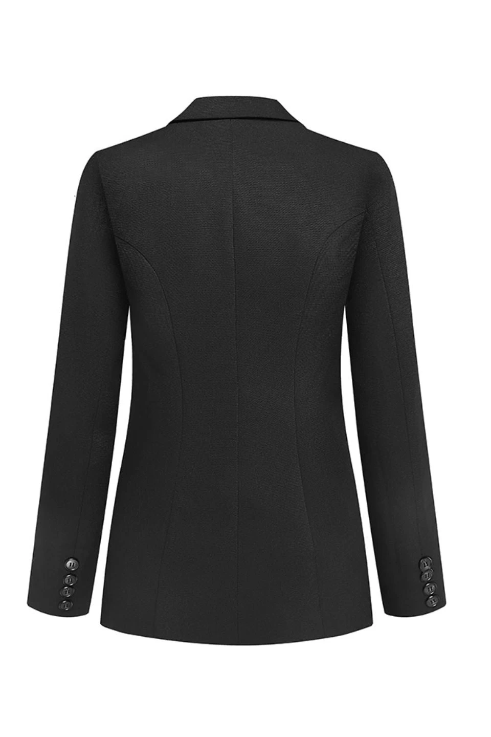 Harper Black Textured Plain Double Breasted Blazer 8 Harper Black Textured Plain Double Breasted Blazer - Image 6