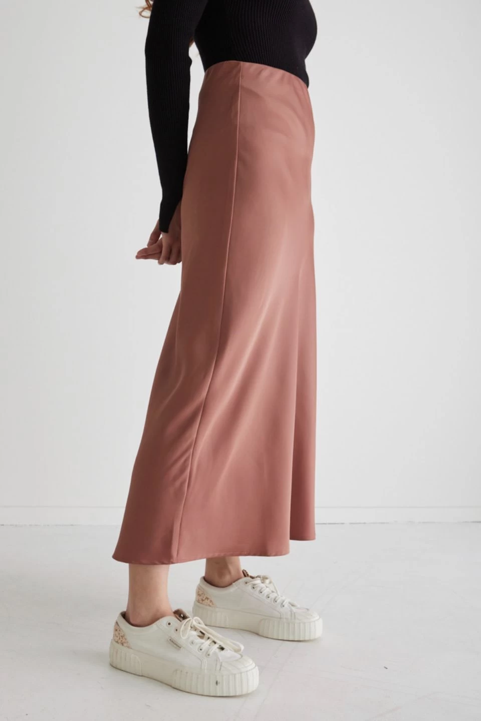 Serpentine Terracotta Satin Bias Cut Midi Skirt 4 Serpentine Terracotta Satin Bias Cut Midi Skirt - Image 2