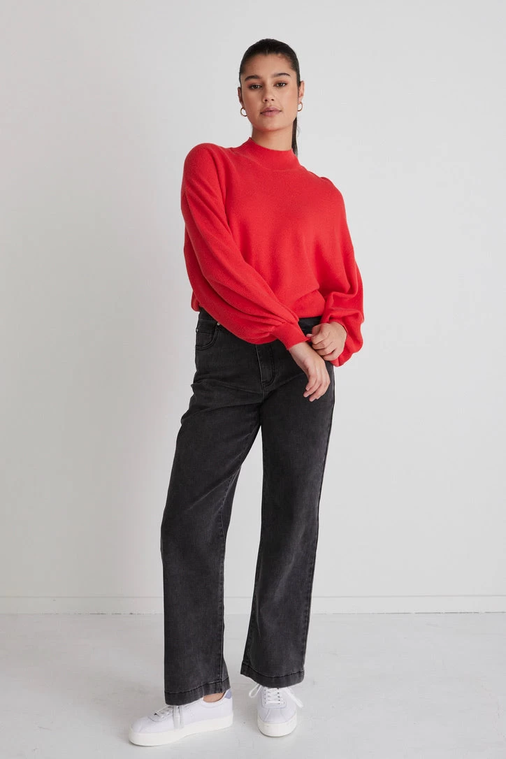 Motivation Scarlet Cotton Fine Knit Boxy Jumper 6 Motivation Scarlet Cotton Fine Knit Boxy Jumper - Image 4