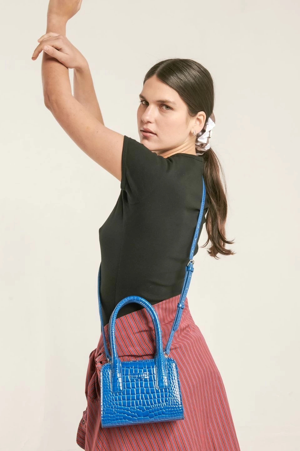 Paloma Cobalt Croc Recycled PU Mini Tote Crossbody Bag 4 Paloma Cobalt Croc Recycled PU Mini Tote Crossbody Bag - Image 2