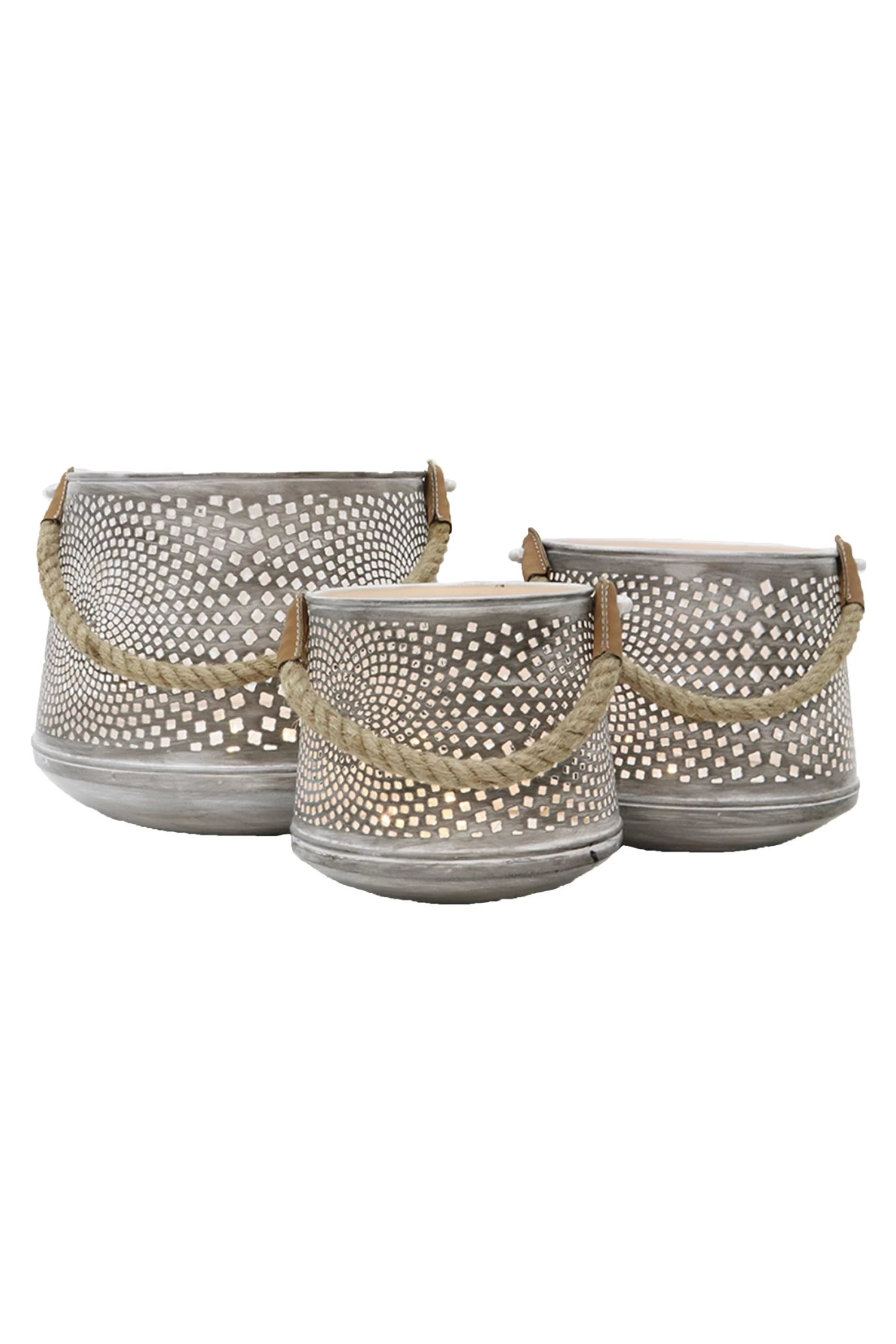 Lantern Dubai Medium Grey White 4 Lantern Dubai Medium Grey White - Image 2