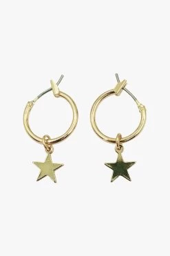 Star Sleeper Earrings Gold