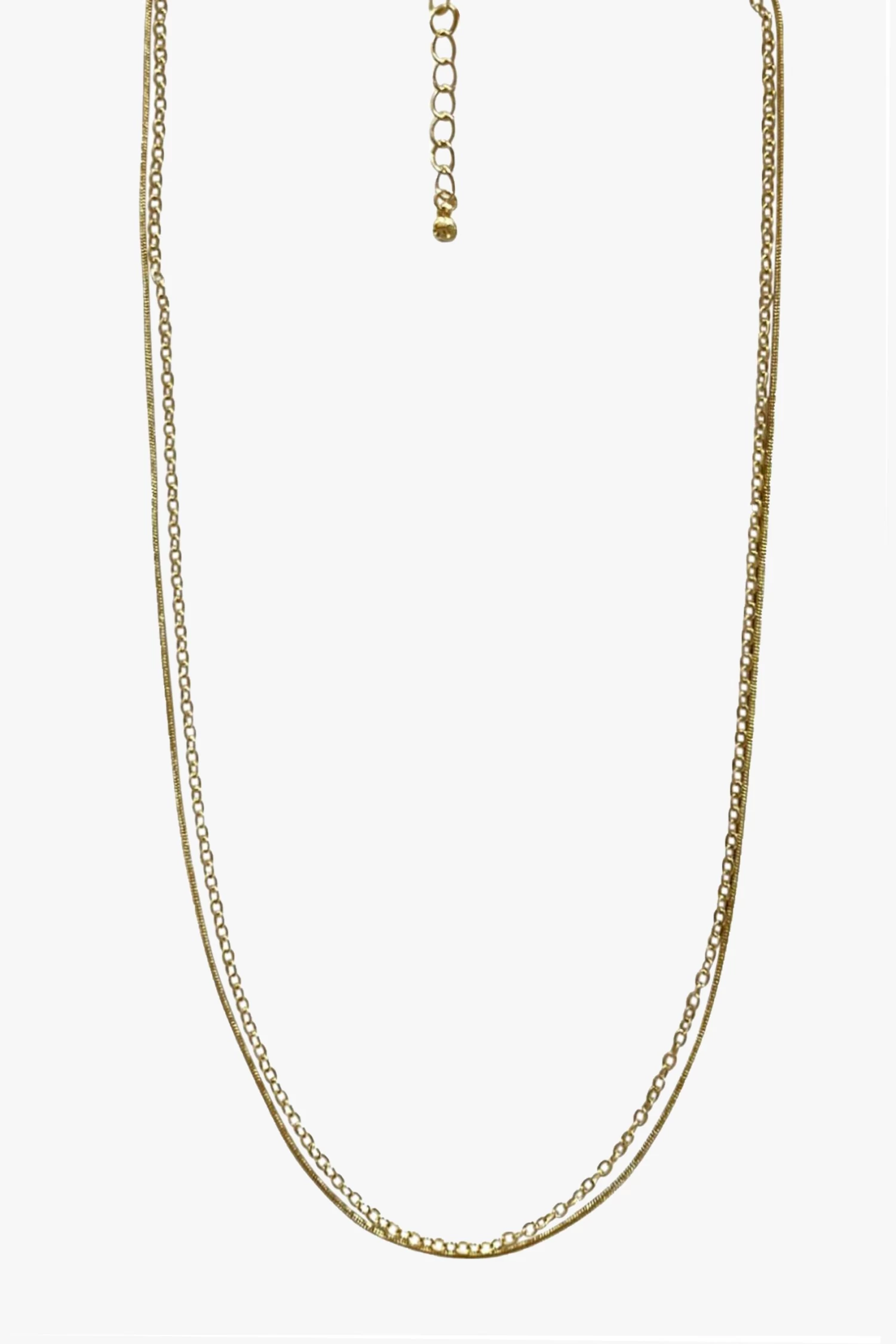 Double Chain Necklace Gold 3 Double Chain Necklace Gold