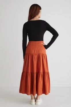 Blazing Spice Linen Tiered Midi Skirt 13 Blazing Spice Linen Tiered Midi Skirt -Fashion Clothing Store C7C3CCE2 1D80 4897 A331 54A46E8197AF 1 105 c