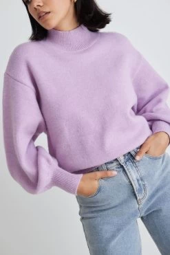 London Lilac Funnel Neck Chunky Knit Jumper -Fashion Clothing Store C8BB19D2 560C 462A B249 1196FDE54100