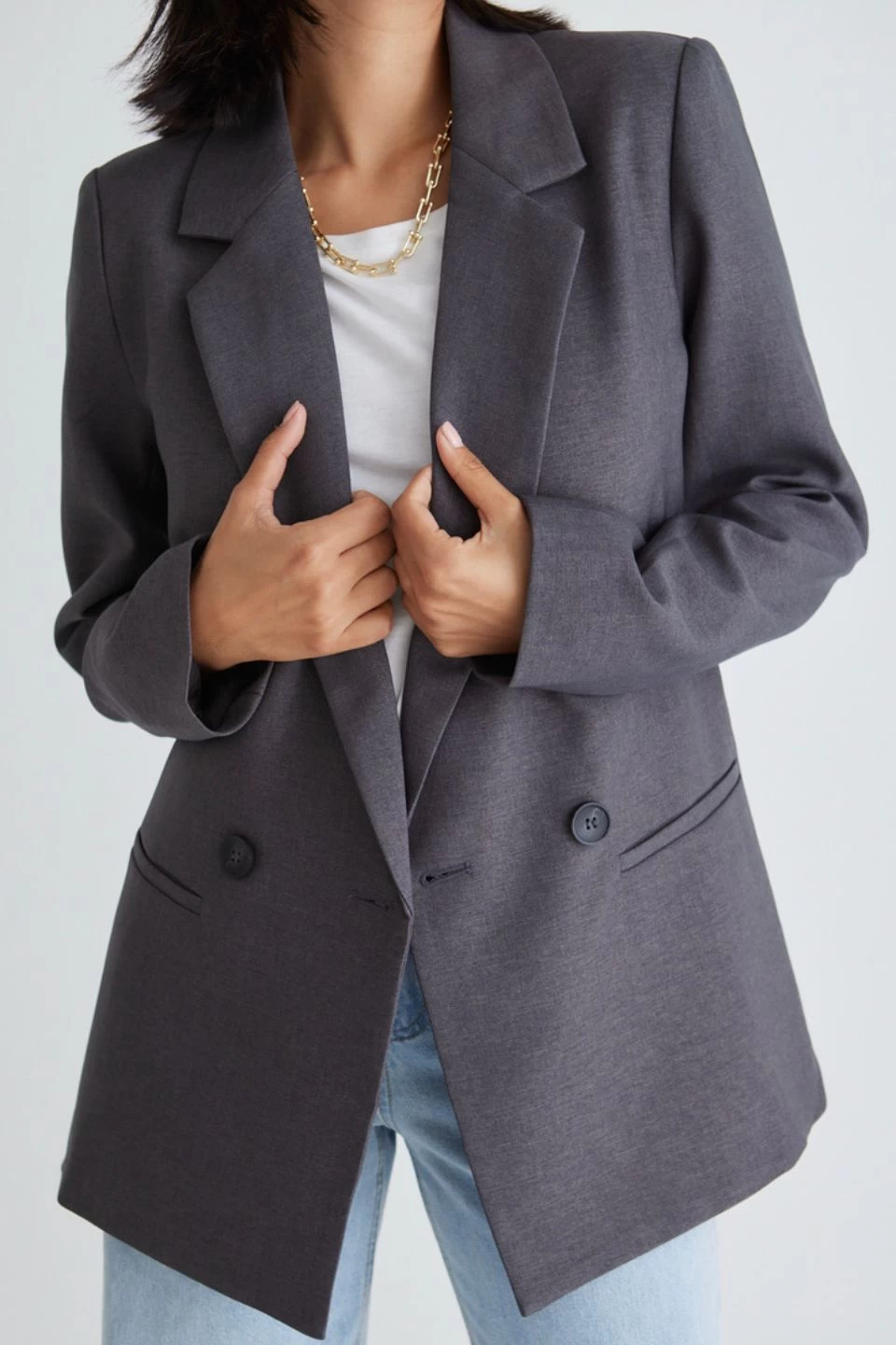 Mason Charcoal Marle Boyfriend Blazer 5 Mason Charcoal Marle Boyfriend Blazer - Image 3