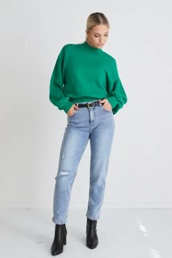 Motivation Palm Green Cotton Fine Knit Boxy Jumper 12 Motivation Palm Green Cotton Fine Knit Boxy Jumper -Fashion Clothing Store CFF25C9D 808C 4F10 86F2 167E7958B25F 1 105 c