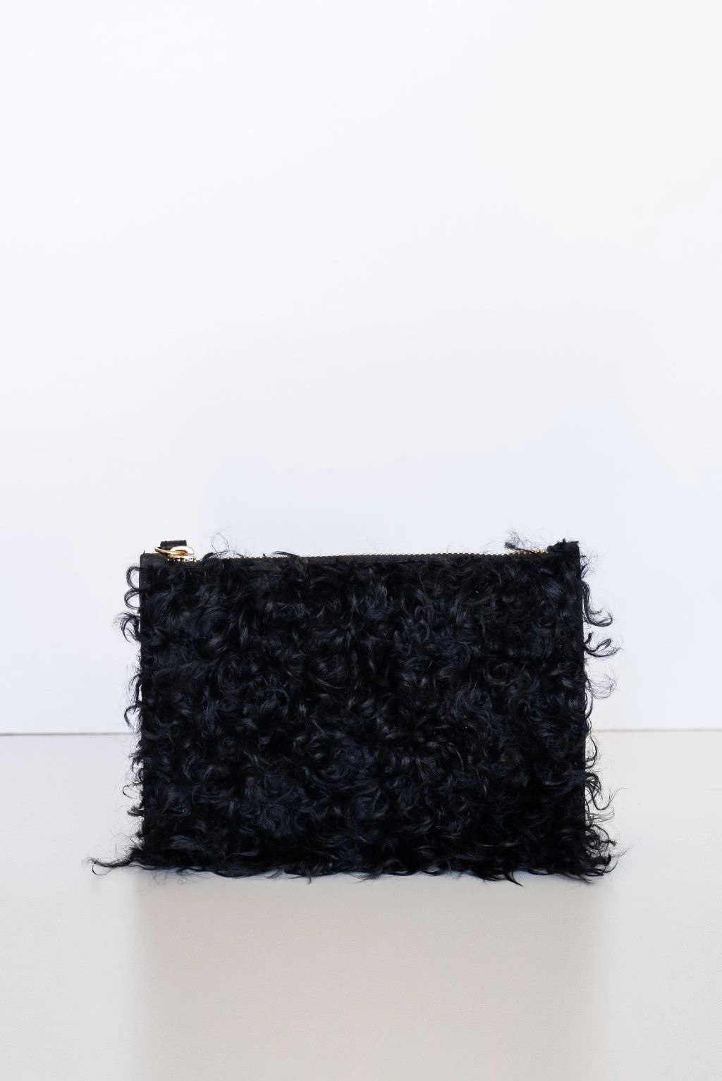 Cleo Black Shearling Small Wristlet Bag 3 Cleo Black Shearling Small Wristlet Bag