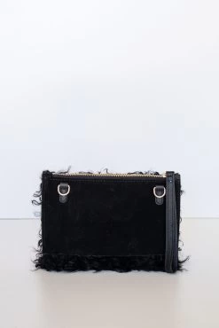 Cleo Black Shearling Small Wristlet Bag 7 Cleo Black Shearling Small Wristlet Bag -Fashion Clothing Store Cleo Black Shaggy back