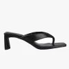Courtney Black Vegan Leather Jandal Style Mule Heels 1 Courtney Black Vegan Leather Jandal Style Mule Heels -Fashion Clothing Store CourtneyBlackVeganLeatherJandalStyleMuleHeels2
