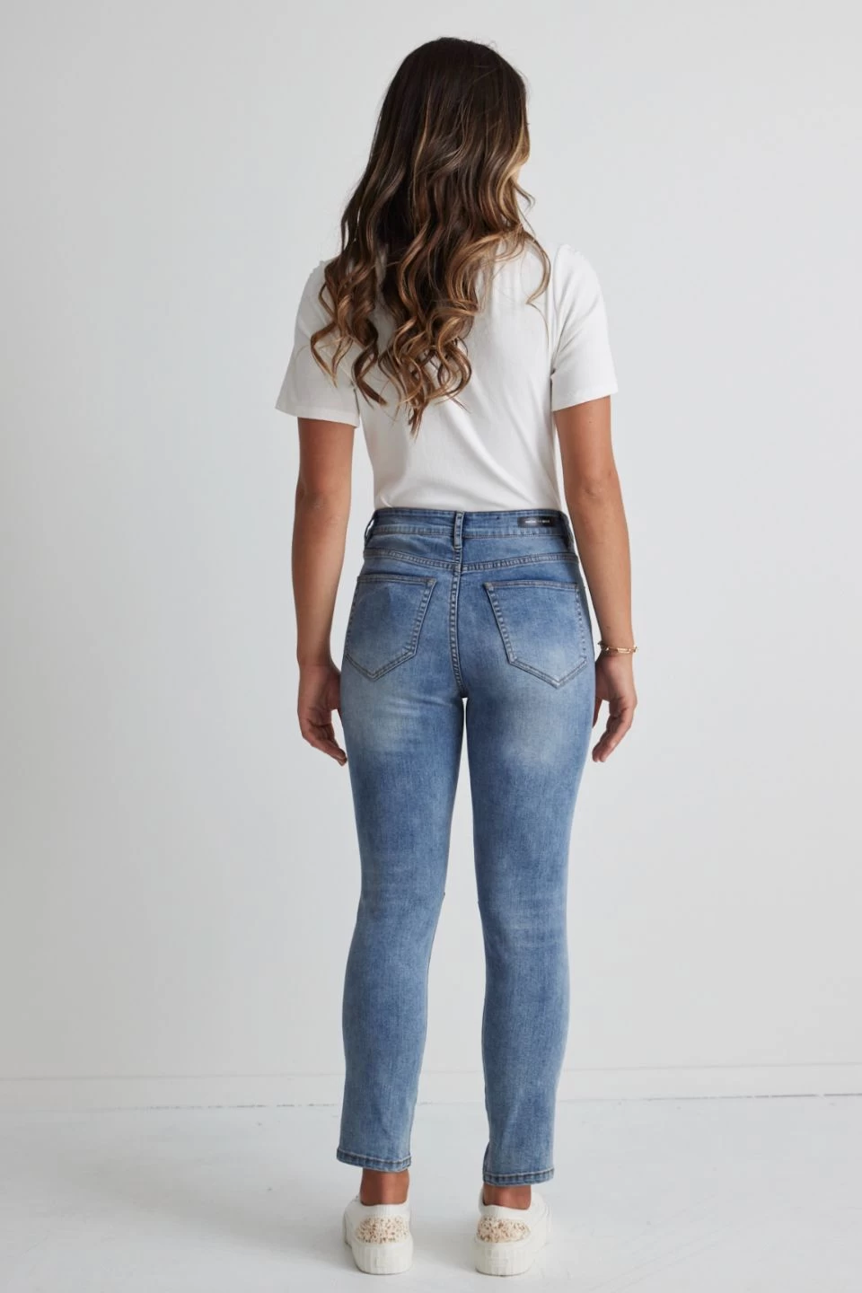 Harper Mid Blue Knee Dart Denim Jean 6 Harper Mid Blue Knee Dart Denim Jean - Image 4