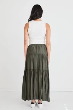 Sensational Dark Khaki Tiered Satin Tie Waist Maxi Skirt 13 Sensational Dark Khaki Tiered Satin Tie Waist Maxi Skirt -Fashion Clothing Store D8164706 318F 4075 989F 6EEFD8B78008 1 201 a