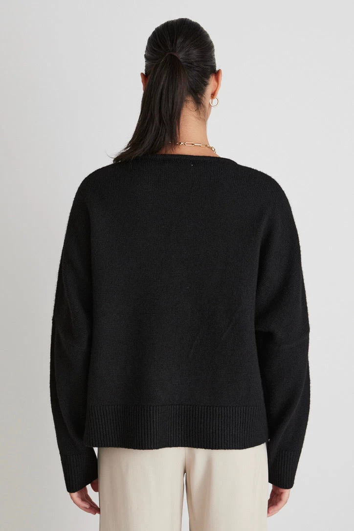 Ida Black Fluffy V-Neck Jumper 7 Ida Black Fluffy V-Neck Jumper - Image 5