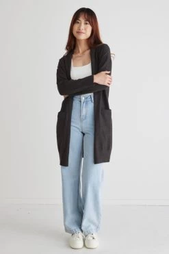 Sonny Charcoal Marle Longline Rib Sleeve Cardigan 9 Sonny Charcoal Marle Longline Rib Sleeve Cardigan -Fashion Clothing Store DE005D2C AF6D 4D1B 9CF6 564E3E6569F5 1 105 c